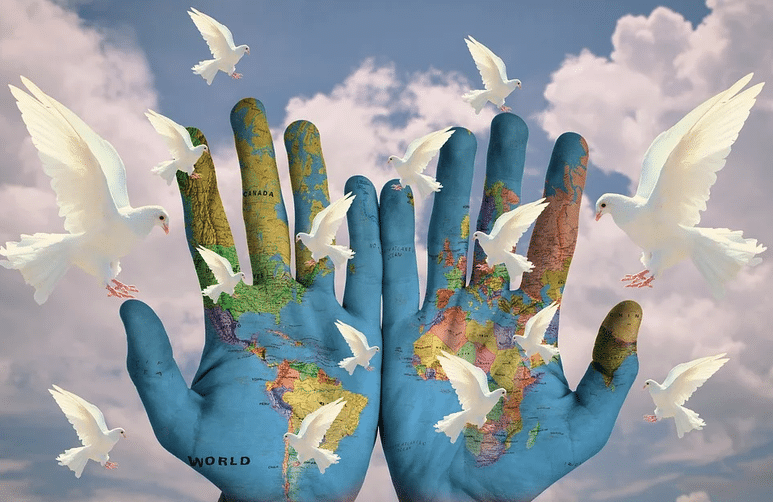 pace stretta di mani scambio di pace