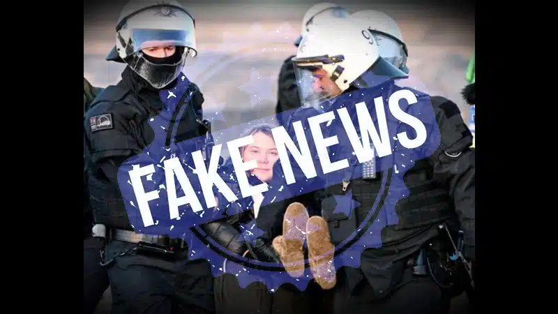 fake news emergenza climatica finto arresto greta thunberg